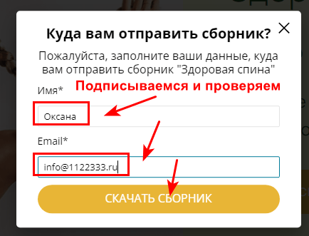 Проверяем работу формы подписки