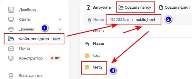 Файлы сайта на хостинге