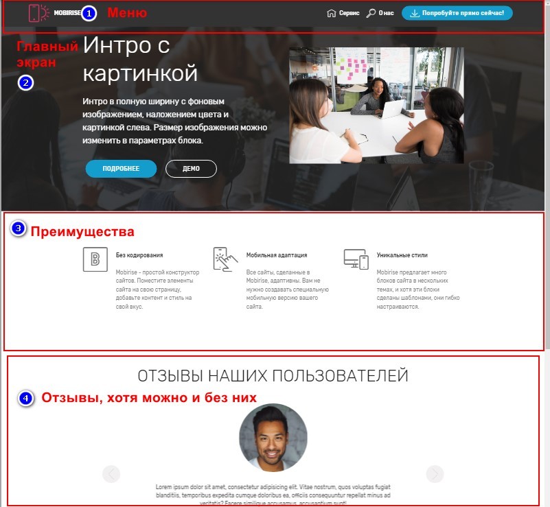 Как создать сайт с помощью конструктора сайтов Mobirise
